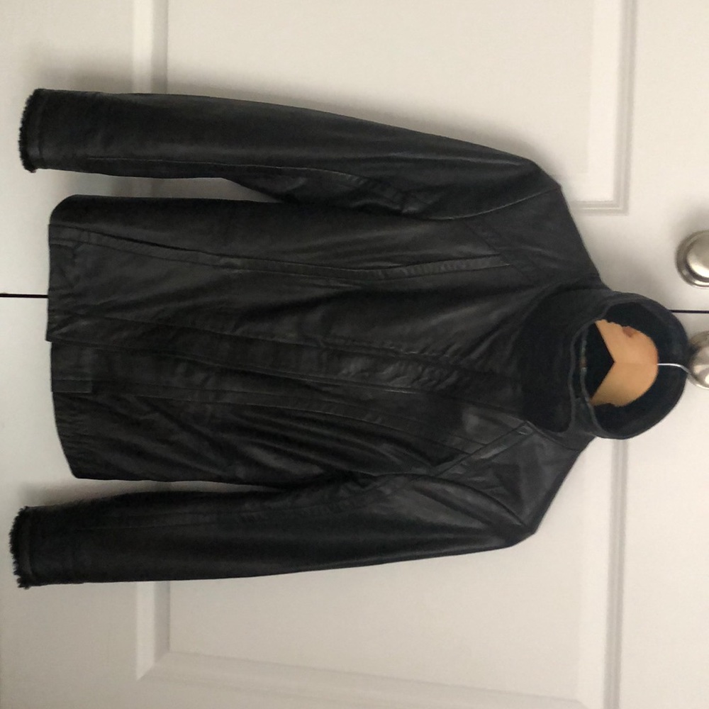 Ted Baker London black leather Moto jacket